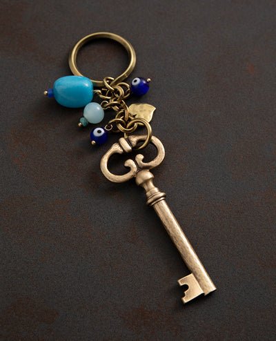 מחזיק מפתחות מפתח אבני המזל - ברונזה (3928695439443)